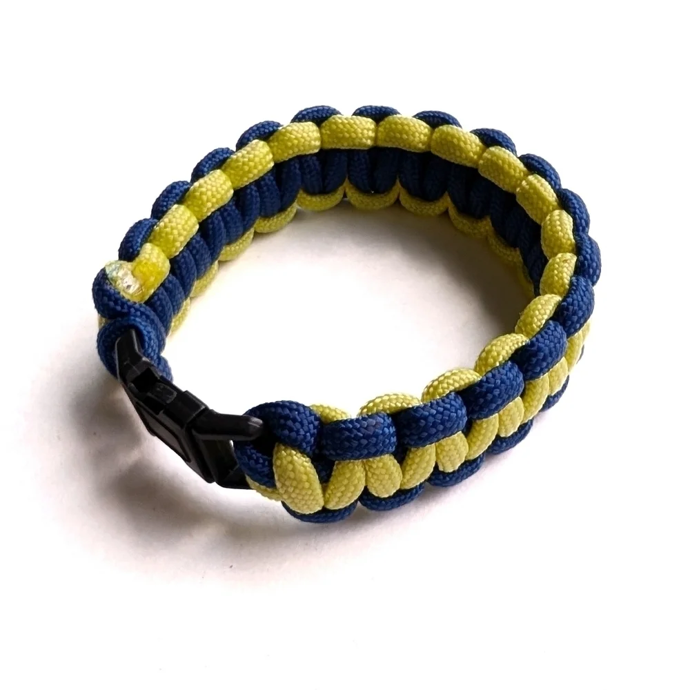 PARACHUTE Cord Rope Bracelet Yellow Blue Camping Boating